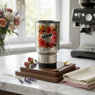 Mug De Voyage Meilleure MAMAN jamais titre avec des fleurs