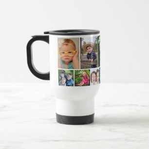 Mug De Voyage Meilleure Maman Personnalisé Bleu Collage de 10 Ph