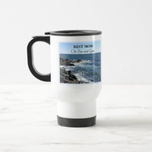 Mug De Voyage Meilleure maman sur la mer et la terre bleu océan 
