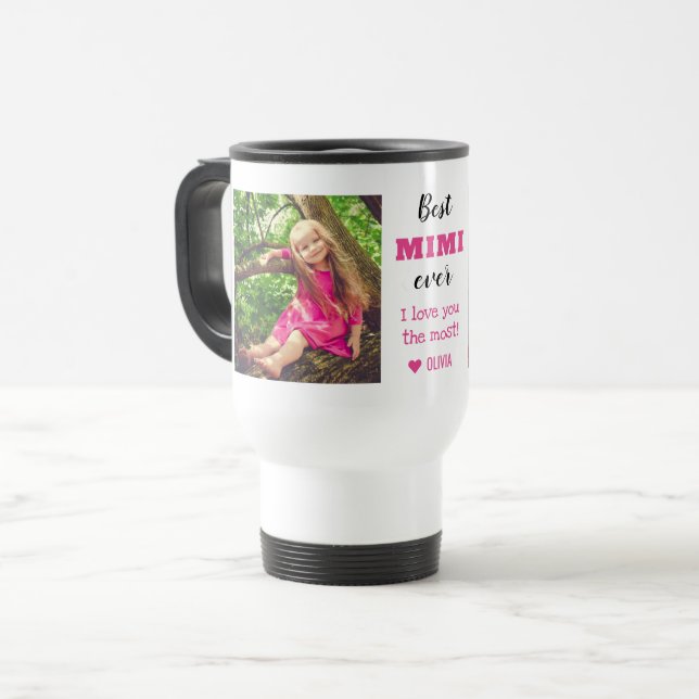 Mug De Voyage Meilleure Mimi Ever Vous aime le plus 2 Photo (Devant gauche)