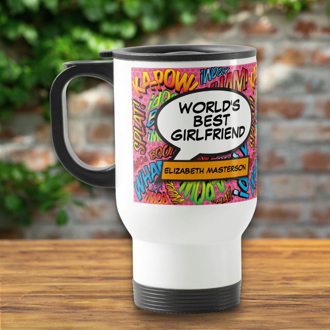 Mug De Voyage Meilleure petite amie du monde amusant Retro moder (World's Best Girlfriend Fun Modern Retro Comic Travel Mug)
