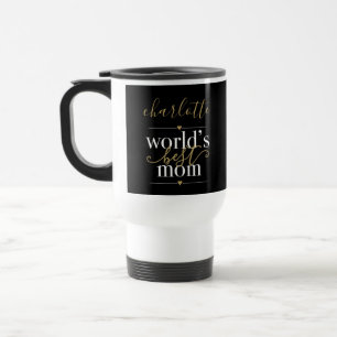 Mug De Voyage Meilleurs Mondes Personnalisés Maman Noir Et Or