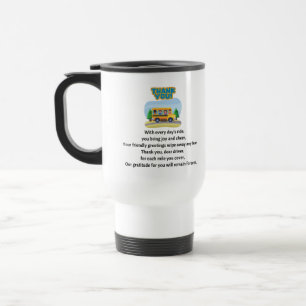 Mug De Voyage Merci, Conducteur d'Autobus Scolaire.
