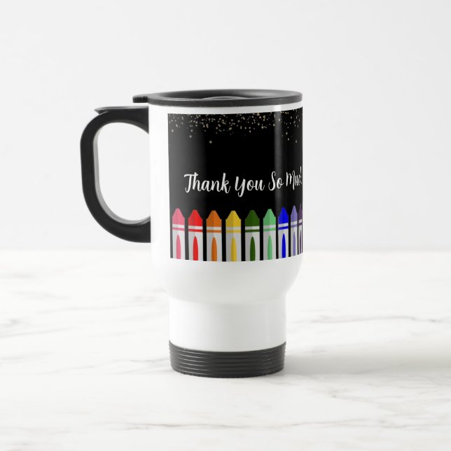 Mug De Voyage Merci Crayon Star Design pour enseignant (Gauche)