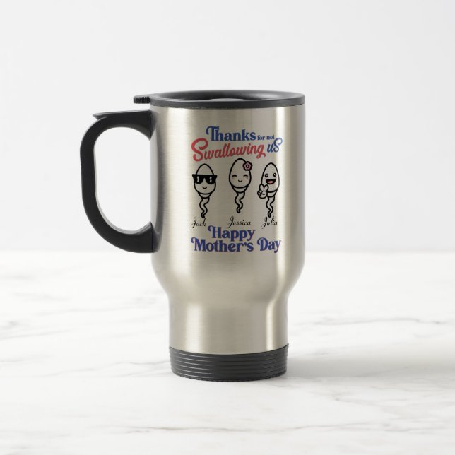 Mug De Voyage Merci de ne pas nous avaler jusqu'à 3 enfants Deux (Gauche)