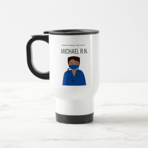 Mug De Voyage Merci d'illustration personnalisé de l'infirmière 