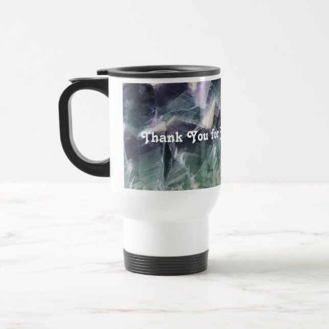 Mug De Voyage Merci Enseignant Vert Purple Fluorite Photo Gem (Gauche)