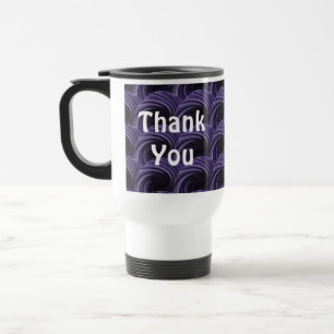 Mug De Voyage Merci Violet Cercle noir Motif Appréciation