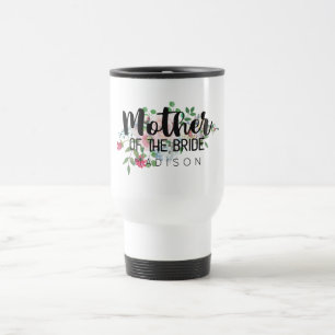Mug De Voyage Mère de la mariée Rose florale Mariage