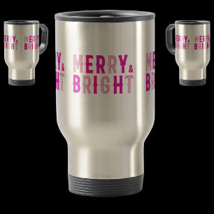 Mug De Voyage Merry & Bright, Joyeux Noël, Cadeau de Noël