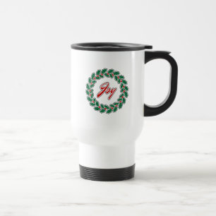 Mug De Voyage Merry Christmas Wreath Design : Joie