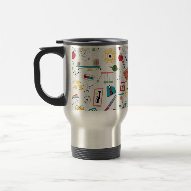 Mug De Voyage Mi-siècle moderne de l'âge atomique STEM Physique  (Gauche)