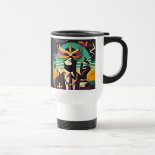 Mug De Voyage Mi-siècle Rétro 60s Mardi Gras L'Homme Fumeur