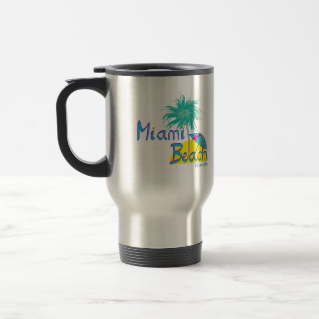 Mug De Voyage Miami Beach Palm et soleil (Gauche)