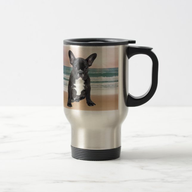 Mug De Voyage Mignon Bouledogue Français Plage Soleil Eau (Droit)