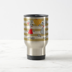 Mug De Voyage Mignon Drôle Fantaisiste  Souris-Rayures