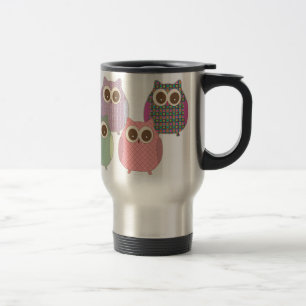 Mug De Voyage Mignon peu de couleurs assorties de hiboux de huée