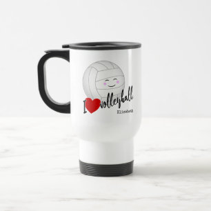 Mug De Voyage mignonne kawaii sports filles "I love volleyball"