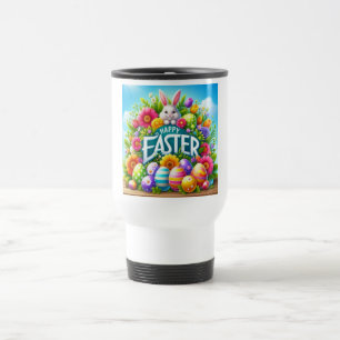 Mug De Voyage Mignonne lapin de printemps/Pâques avec oeuf