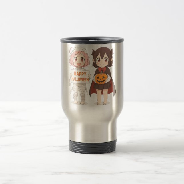 Mug De Voyage mignonne mummy & vampire filles (Centre)