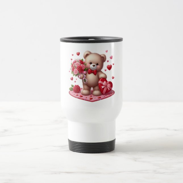 Mug De Voyage Mignonne Valentine's Day Teddy Bear (Centre)