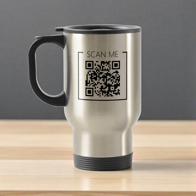 Mug De Voyage Minimalist QR Code Scan Me Business (Créateur téléchargé)