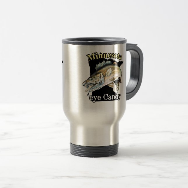 Mug De Voyage Minnesota 'Eye Candy Funny Walleye Pêche (Devant droit)