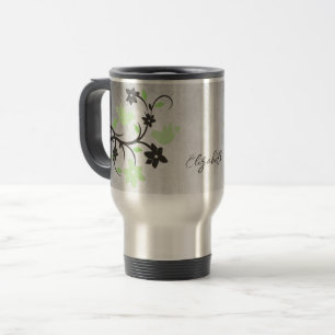 Mug De Voyage Mint Green Lovebirds Boug de voyage personnalisé