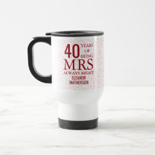 Mug De Voyage Mme Toujours Raison Fun 40e Anniversaire Rubis Cœu