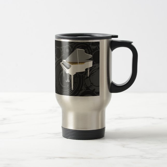 Mug De Voyage Modèle 3D:Grand piano blanc : Musique de voyage (Droit)