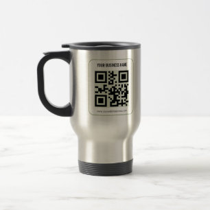 Mug De Voyage Modèle de nom d'entreprise de code QR personnalisé
