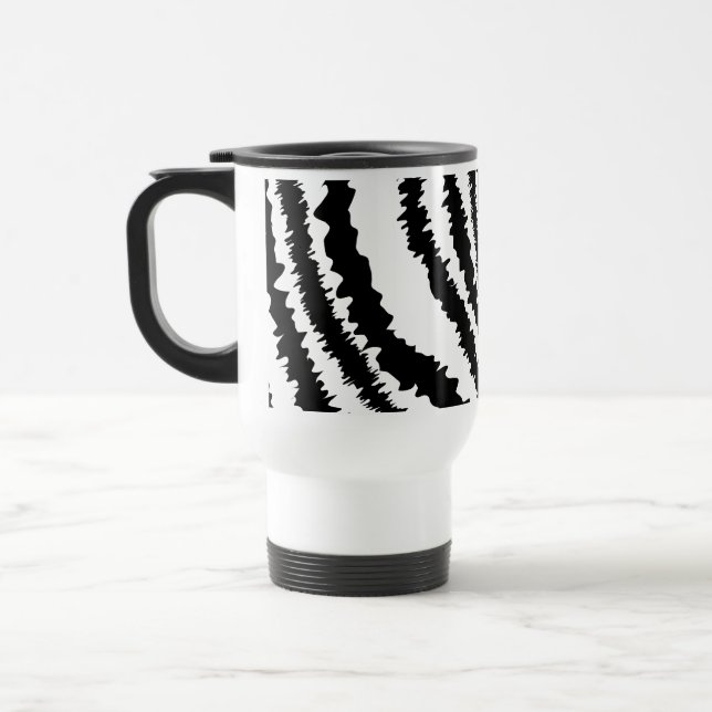 Mug De Voyage Modèle noir d'impression de zèbre (Gauche)