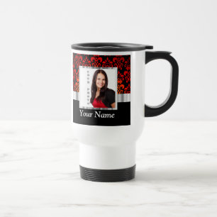 Mug De Voyage Modèle photo damassé rouge et noir
