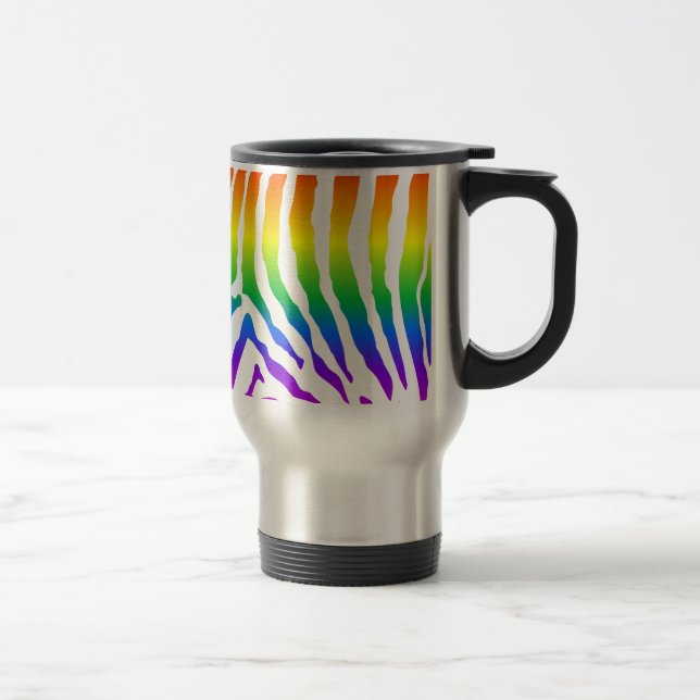 Mug De Voyage Modèle Rainbow Zebra (Droit)