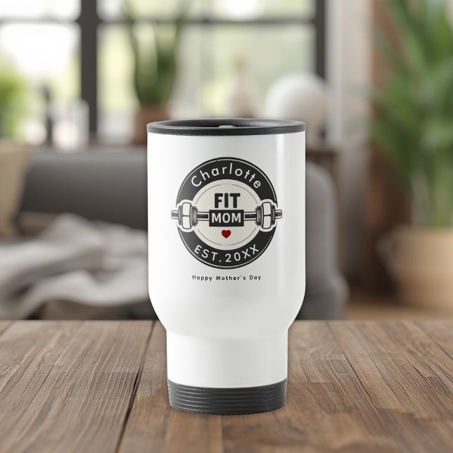 Mug De Voyage Modern Personalized Fit Mom Tumbler Gift (Créateur téléchargé)