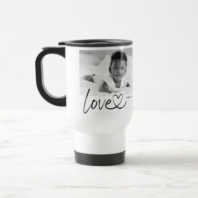 Mug De Voyage Moderne 2 Photo Script Love (Gauche)