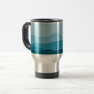 Mug De Voyage Moderne Abstrait Pastel Blue Pink Mountains