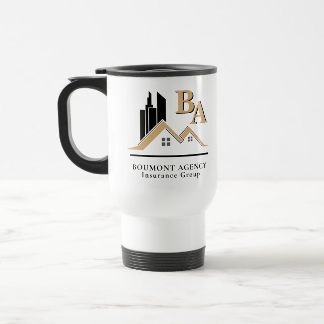 Mug De Voyage Moderne Ajoutez votre propre logo professionnel Bl (Gauche)