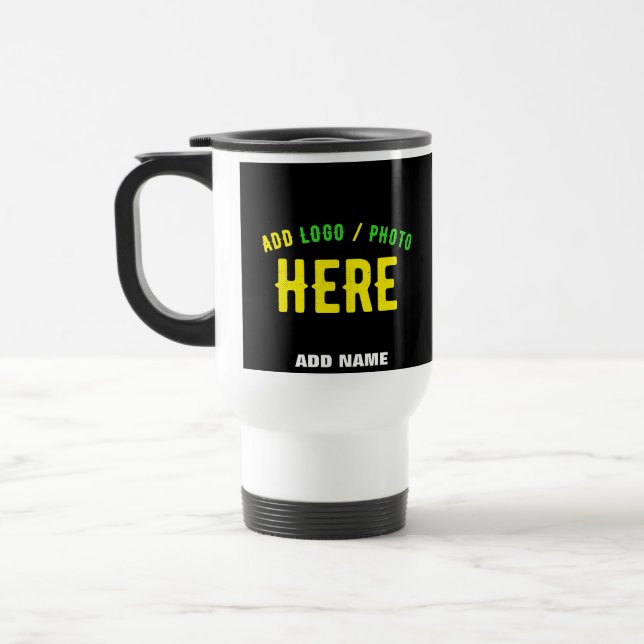 MUG DE VOYAGE MODERNE ET MODERNE PERSONNALISABLE NOIR VÉRIFIÉ (Gauche)