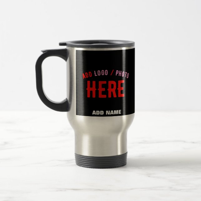 MUG DE VOYAGE MODERNE ET MODERNE PERSONNALISABLE NOIR VÉRIFIÉ (Gauche)