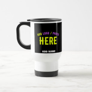 MUG DE VOYAGE MODERNE ET MODERNE PERSONNALISABLE NOIR VÉRIFIÉ