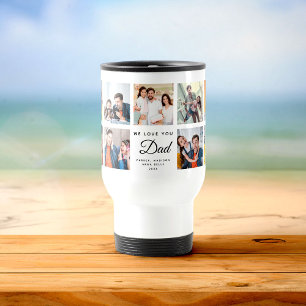 Mug De Voyage Moderne NOUS VOUS AIMONS PAPA Carré Photo Collage