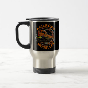 Mug De Voyage Modifier le texte Modeleur ferroviaire Orange Dies