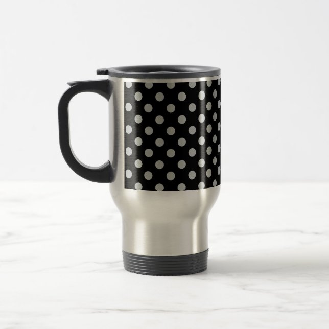 Mug De Voyage Modifier Pois gris N'importe quelle couleur Clique (Gauche)