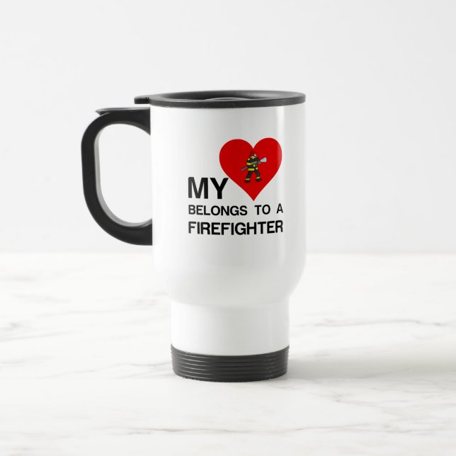 MUG DE VOYAGE MON COEUR APPARTIENT À UN COMBATTANT (Gauche)