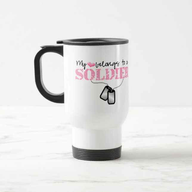 Mug De Voyage Mon coeur appartient à un soldat (Gauche)