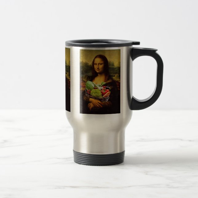 Mug De Voyage Mona Lisa aime les légumes (Droit)