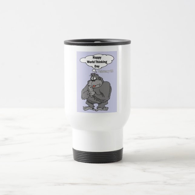 Mug De Voyage Monde heureux jour le 22 février de pensée (Centre)