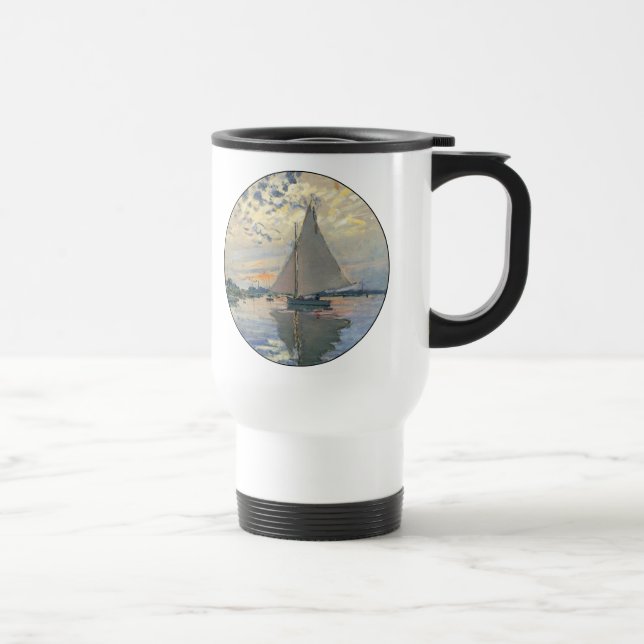 Mug De Voyage Monet Sailboat Français Impressionnisme Art classi (Droite)