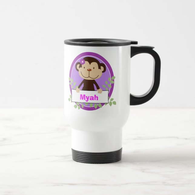 Mug De Voyage Monkarooni Singe Personnalisé Voyage Coupe Mug (Droite)